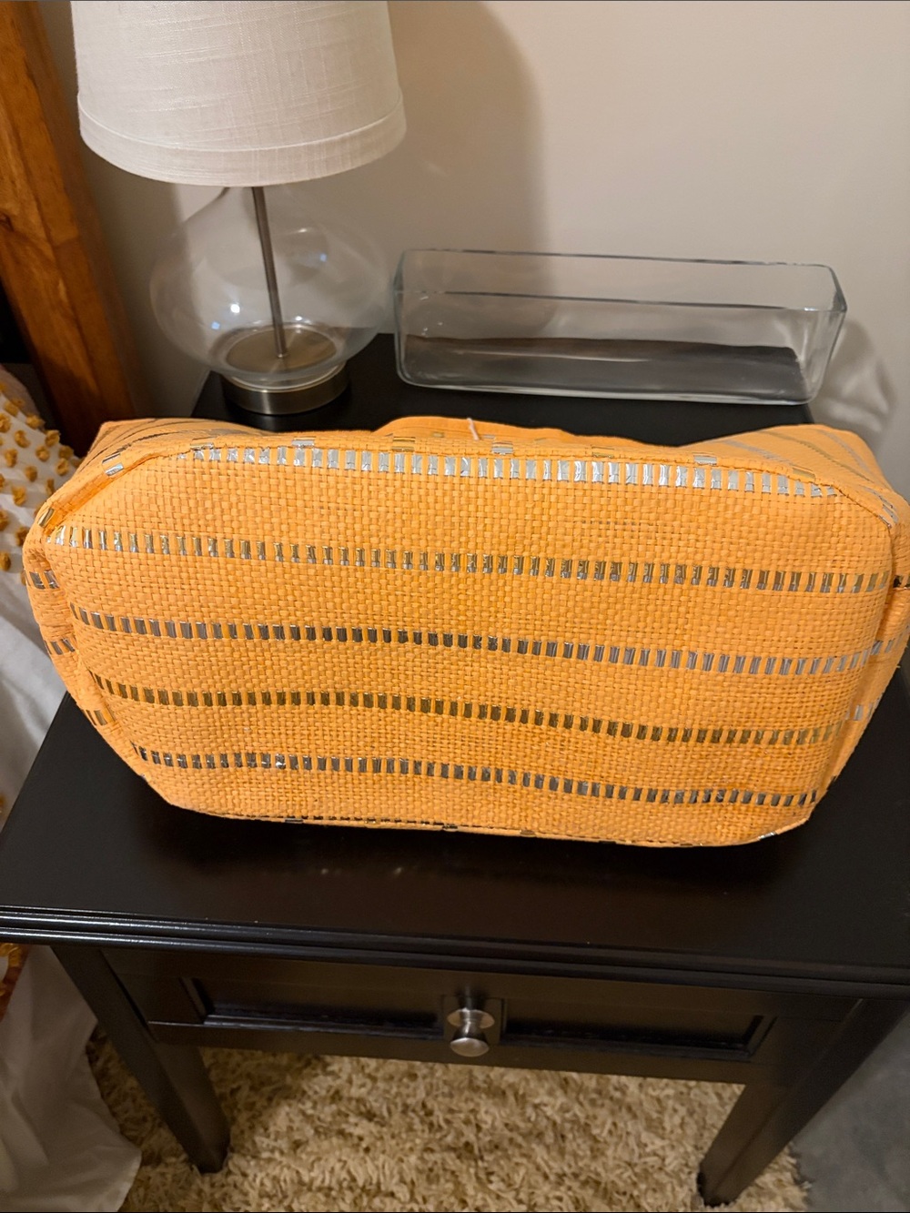 Shiraleah Orange Straw Tote with Silver Accents - Picture 4 of 8